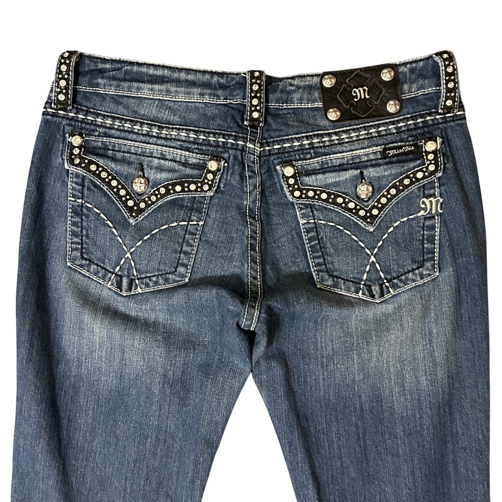 Miss Me Bootcut Jeans Womens 31 Emellished Flap Pockets Western Cowgirl 32x34